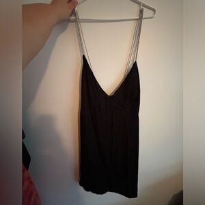 Beautiful H&M black silk with crystal criss cross straps